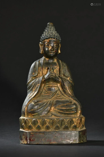 A Fine Gilt-bronze Figure of Shakyamuni