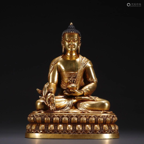 A Fine Gilt-bronze Figure of Buddha