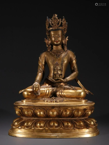 A Rare Gilt-bronze Figure of Tara