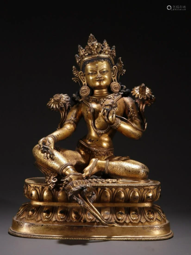 A Fine Gilt-bronze Figure of Tara