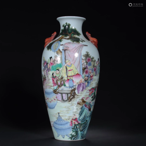 A Fine Enamel Character Story Vase