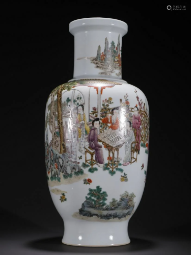 A Larger Famille-rose Character Story Vase