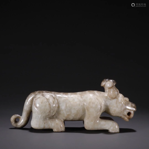 A Fine Jade Carved Beast Ornament