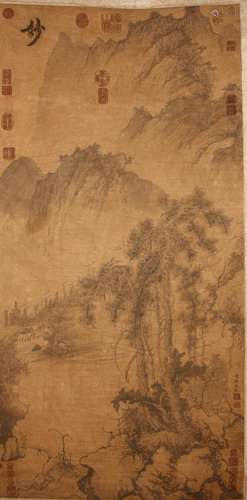 A Chinese Mountain-view Fortune Scroll