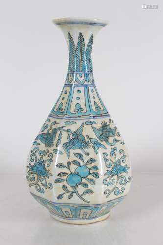 A Chinese Peach-fortune Porcelain Phoenix-Fortune Vase