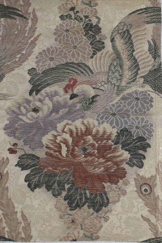 AN EMBROIDERED ‘PHOENIX AND PEONY’SILK,QING DYNASTY