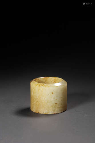 A WHITE JADE ARCHER'S RING,QING DYNASTY