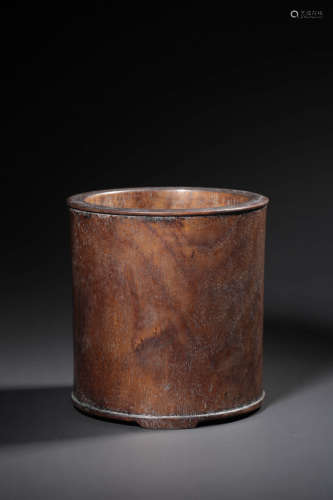 A ROSEWOOD BRUSHPOT,QING DYNASTY