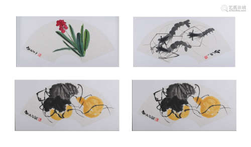 A SET OF FOLDING FAN
QI BAISHI MARK