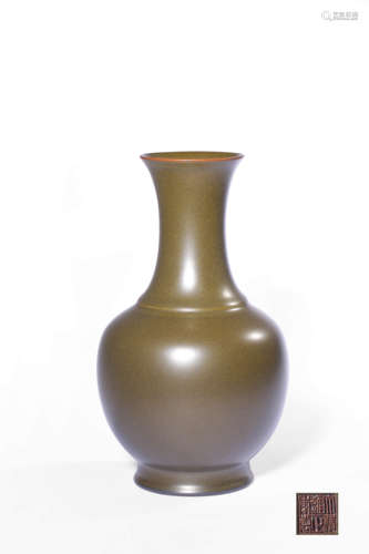 A TEADUST-GLAZED VASE,MARK AND PERIOD OF YONGZHENG