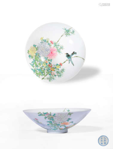 A YANGCAI‘FLOWER’BOWL,MARK AND PERIOD OF YONGZHENG