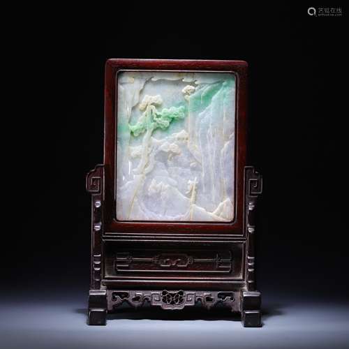 A JADEITE TABLE SCREEN,QING DYNASTY