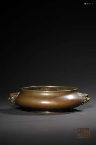 A BRONZE CENSE,XUANDE MARK QING PERIOD