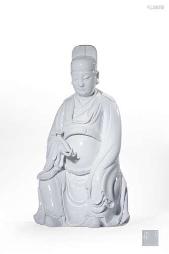 A BLANC-DE-CHINE FIGUGE OF WENCHANG,MING DYNASTY