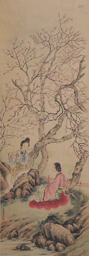 A BEAUTY PAINTING 
PAPER SCROLL
LU XIAOMAN MARK