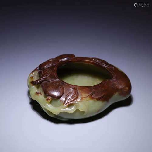 A YELLOW JADE WASHER,QING DYNASTY