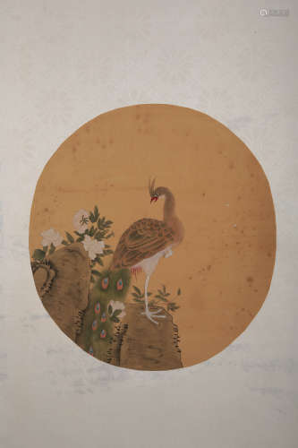 A PEACOCK PAINTING 
PAPER SCROLL