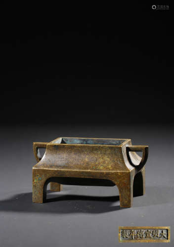 A BRONZE CENSE,XUANDE MARK QING DYNASTY