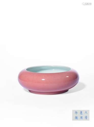 A PEACHBLOOM-GLAZED WASHER,MARK AND PERIOD OF KANGXI