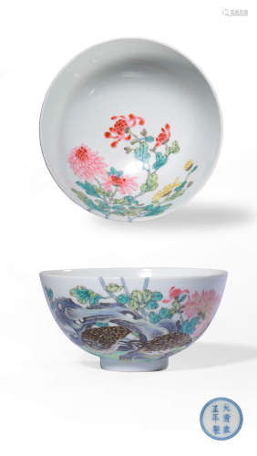 A FAMILLE ROSE‘LANDSCAPE’BOWL,MARK AND PERIOD OF YONGZHENG