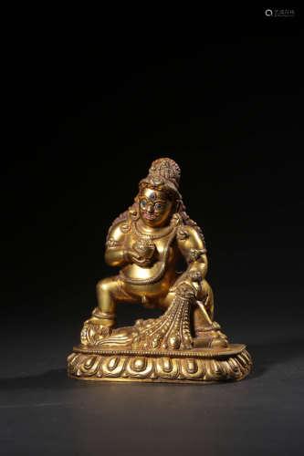 A GILT-BRONZE FOGURE OF BUDDHA,QING DYNASTY