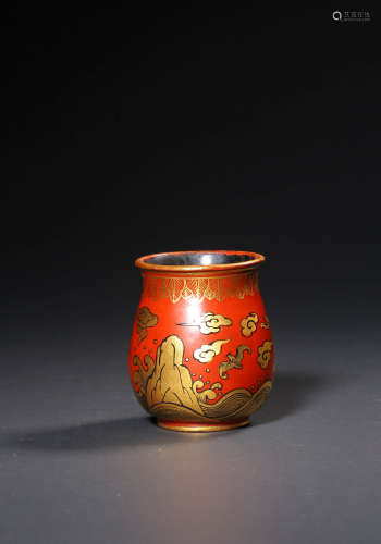 A LACQURE WATERPOT,QING DYNASTY