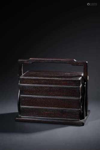 A ROSEWOOD BOX AND COVER,QING DYNASTY