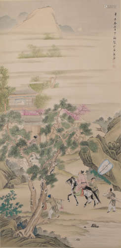A LANDSCAPE PAINTING 
PAPER SCROLL
YAN SHAOXIANG MARK