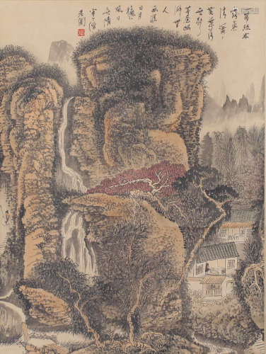 A LANDSCAPE PAINTING 
PAPER SCROLL
HUANG QIUYUAN MARK