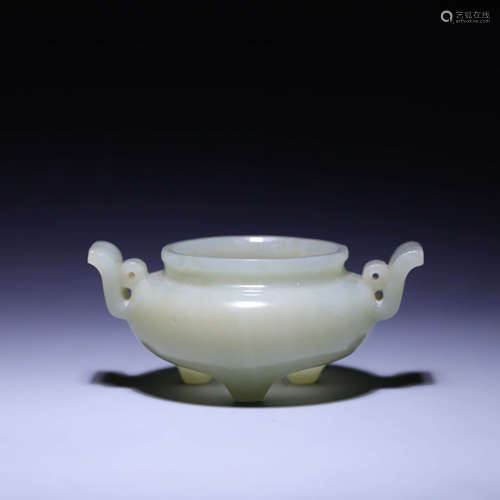 A WHITE JADE CENSER,QING DYNASTY