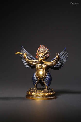 AN IMPERIAL GILT-BRONZE FIGURE OF GARUDA ,QIANLONG PERIOD