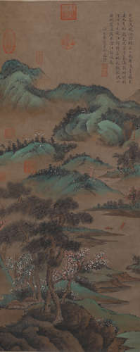 A LANDSCAPE PAINTING 
PAPER SCROLL
DONG BANGDA MARK