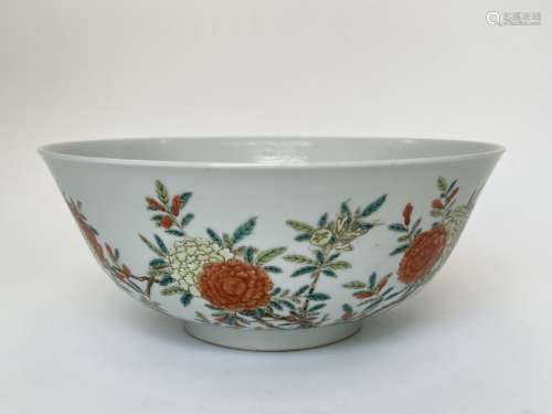 A famille rose bowl, marked, Qing Dynasty Pr.