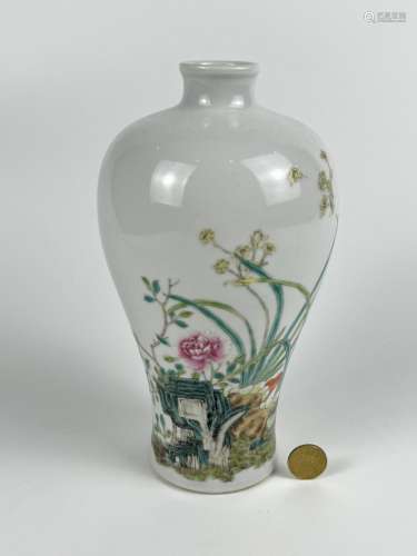 A mei-ping shape famille rose vase, marked, KangXi Pr.