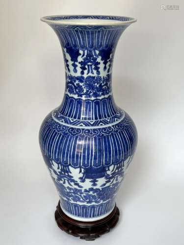 A fine blue&white baulter vase, KangXi Pr.