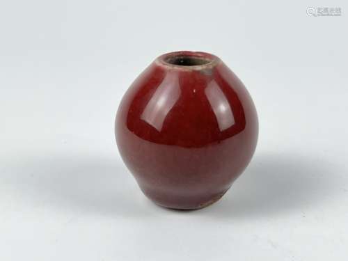 A miniature sang-de-beouf vase, QianLong Pr.