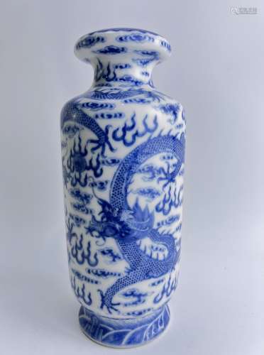 A blue&white porcelain vase, marked, Qing Dynasty Pr.