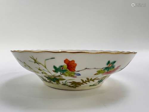 A famille rose bowl, marked, Qing Dynasty Pr.