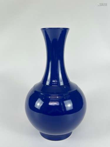A blue ground vase, marked, Qing Dynasty Pr.