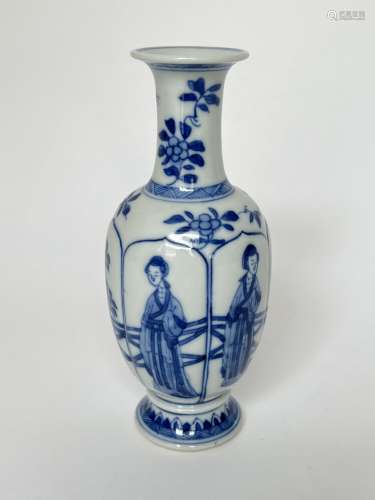 A miniature blue&white vase, marked, KangXi Pr.
