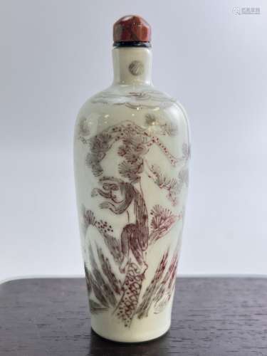 A very rare all underglaze red snuff bottle, KangXi Pr.