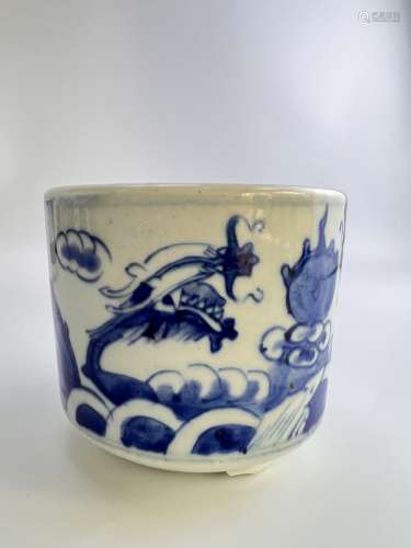 A blue&white censor, Qing Dynasty Pr.