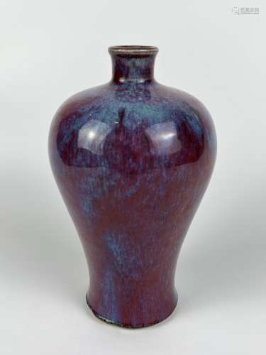 A mei-ping shape monochrome vase, Qing Dynasty Pr.