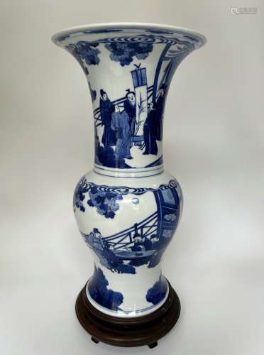A fine gu-type blue&white brooded vase, Kang Xi Pr.