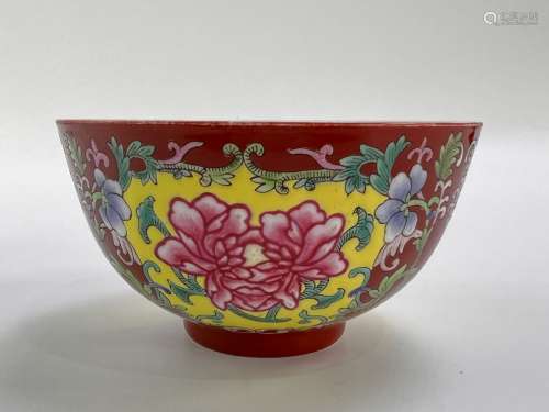 A famille rose bowl, marked, Qing Dynasty Pr.