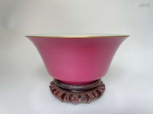 A rare large bowl with vivid colour, marked, Qing Dynasty Pr...