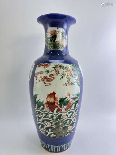 A famille rose baulster vase, Qing Dynasty Pr.