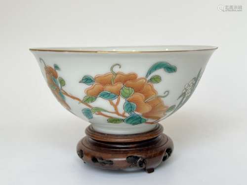 A famille rose bowl, marked, Qing Dynasty Pr.