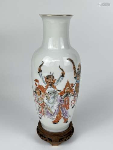 A nicely decorated famille rose vase, marked, Republic Pr.