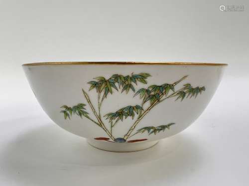 A famille rose bowl, marked, Qing Dynasty Pr.